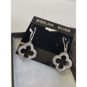 Women's Sterling Silver Stud Earrings 2" x 3/4"  NEW